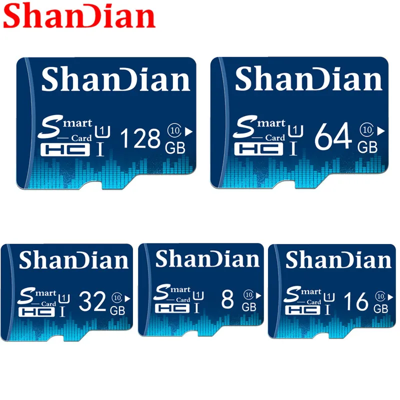 SHANDIAN полный размер sd-карта 4 ГБ 8 ГБ 16 ГБ 32 ГБ 64 ГБ реальная емкость карта памяти для камеры с розничной упаковкой