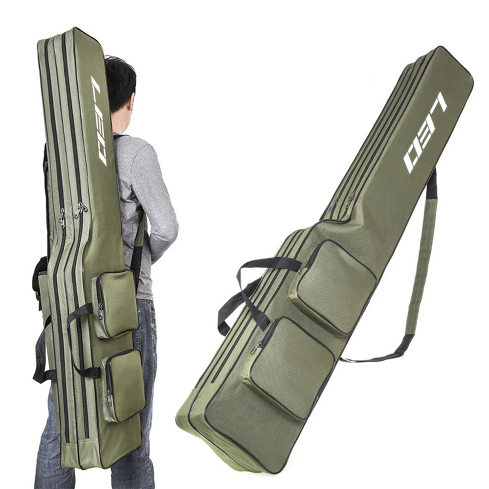 

2 Layer 130cm Fishing Rod Reel Bag Fishing Pole Gear Tackle Tool Case Carrier Travel Bag Storage Bag Organizer Fishing Cover Bag