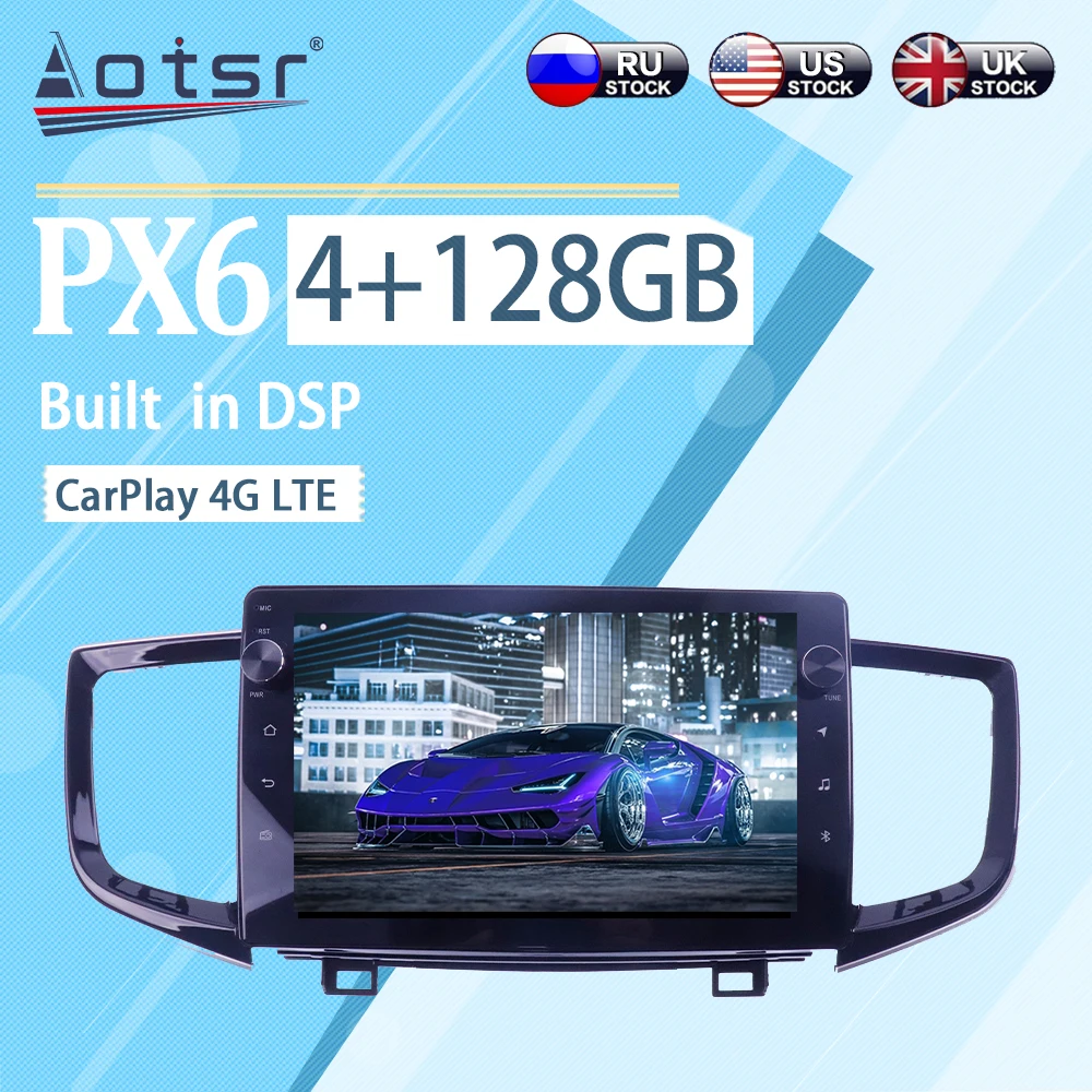

4+128GB For Honda pilot 2016+ Android 10 BT WIFI Wireless Carplay Car Multimedia Radio Player GPS Navigation Stereo Player