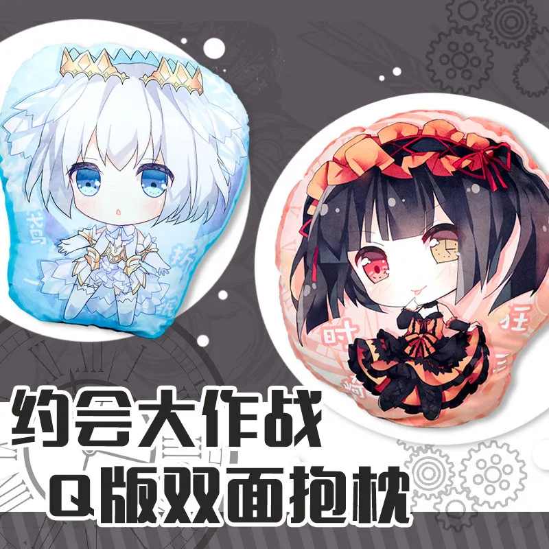 

45X45CM Anime DATE A LIVE Tokisaki Kurumi Figure Short plush Doll Throw Pillow Decoration Anime Peripheral Toy Model Fan Gift