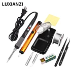 Цифровой паяльник LUXIANZI 80 Вт, набор для сварки, Ремонтный наконечник для пайки, регулируемый керамический нагреватель, ПАЯЛЬНЫЕ НАКОНЕЧНИКИ 60 Вт