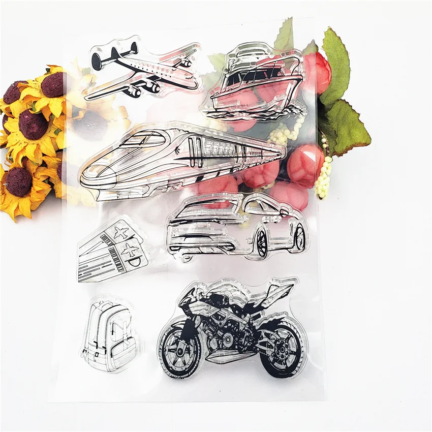 Hot selling Train plane alphabet transparent clear stamp / silicone seal roller DIY scrapbook album card production | Дом и сад