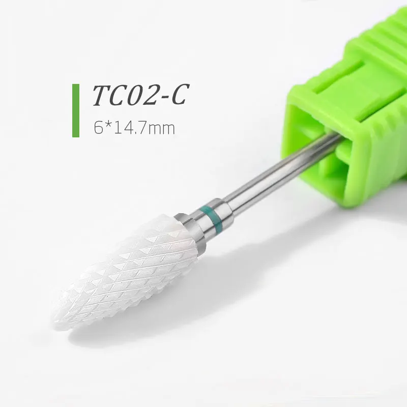 TC02-C 1 шт. керамические 3/3" сверла для дизайна ногтей 23 Типа Фрезы для маникюра, пилка для электрического устройства, аксессуары для станка, инструмент для снятия заусенцев - Цвет: TC02-C