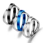 Кольцо из титановой нержавеющей стали для мужчин и женщин, простые антиаллергенные Свадебные кольца с крестом черного, синего, серебристого цветов, подарок для пар, 3 мм