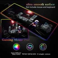 anime dark led light mousepad rgb keyboard cover desk mat colorful mouse pad waterproof multi size computer gamer cs