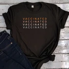 Рубашка с привитой вакциной, подарок для медсестры, футболки с рисунком, летний женский черный топ, подарок для мамы, одежда в стиле Харадзюку для женщин, большие размеры