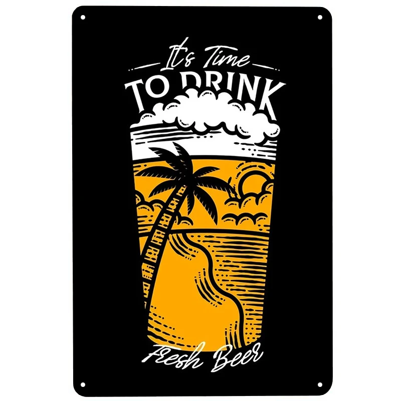 

Винтажные дизайнерские оловянные знаки Time to drink, забавный постер, декор для бара, паба, клуба, украшение для гостиной, дома