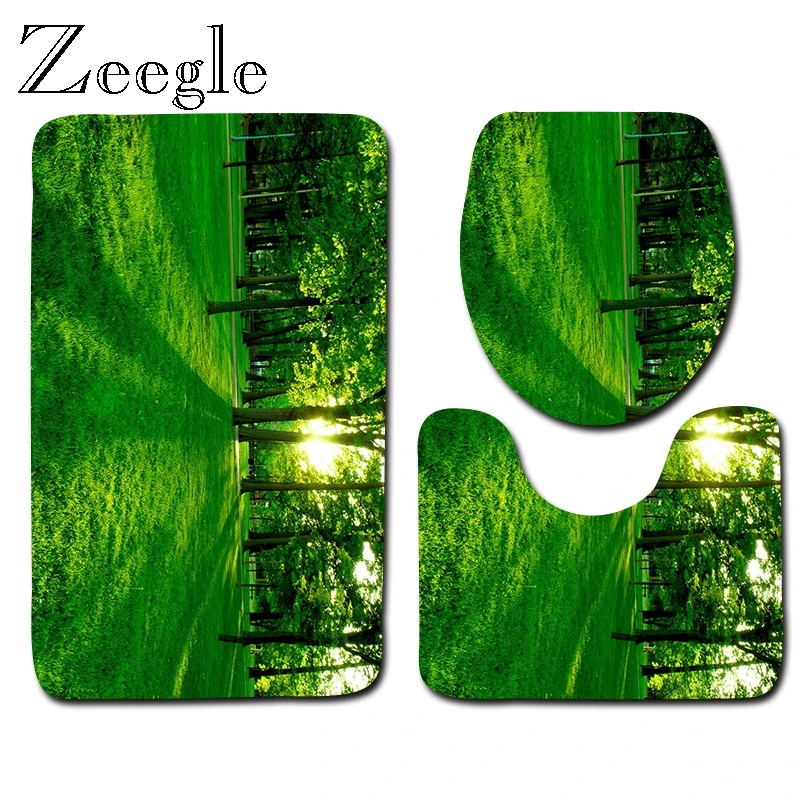 Набор ковриков Zeegle с принтом дерева для ванной комнаты коврик пола входной двери