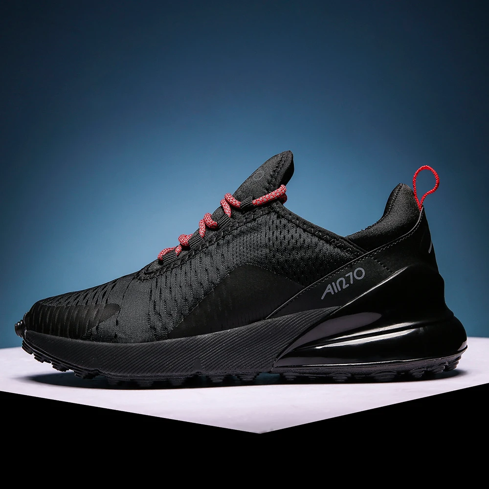 Мужские сетчатые туфли черные дышащие легкие повседневные на плоской подошве