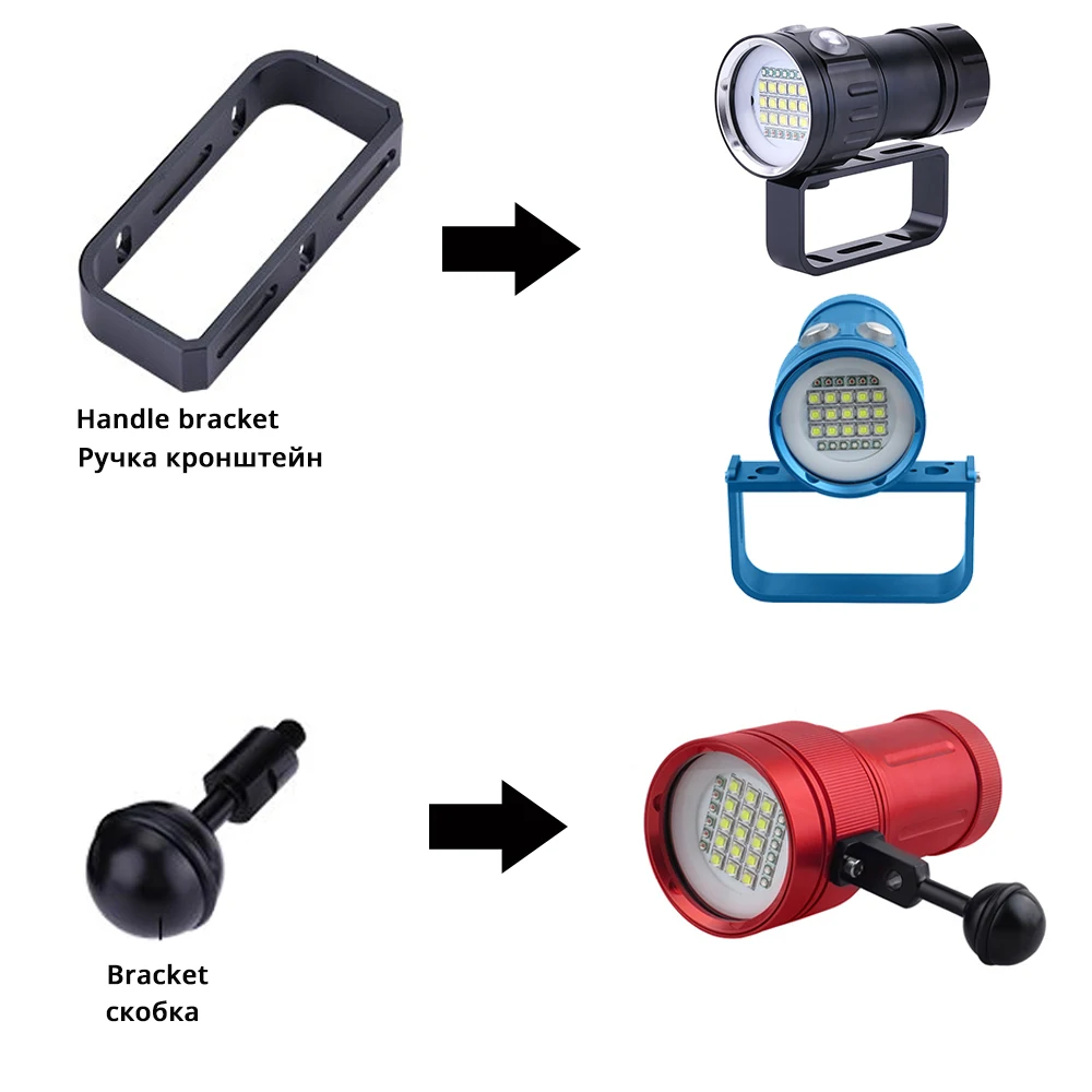 Профессиональная светодиодная вспышка для дайвинга 300 Вт водонепроницаемость IPX8