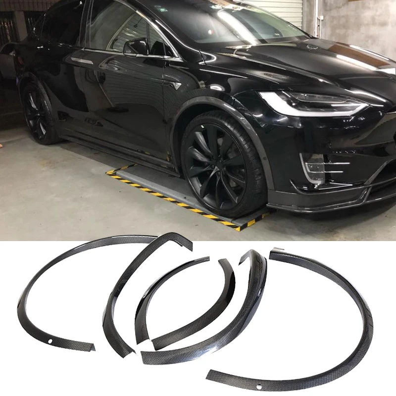 Арки автомобильных колес из углеродного волокна брови брызговики для Tesla Model X 2016
