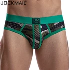 Нижнее белье JOCKMAIL мужское камуфляжное, сетчатые дышащие трусы с заниженной талией, бандаж, пикантные трусы слипы для геев