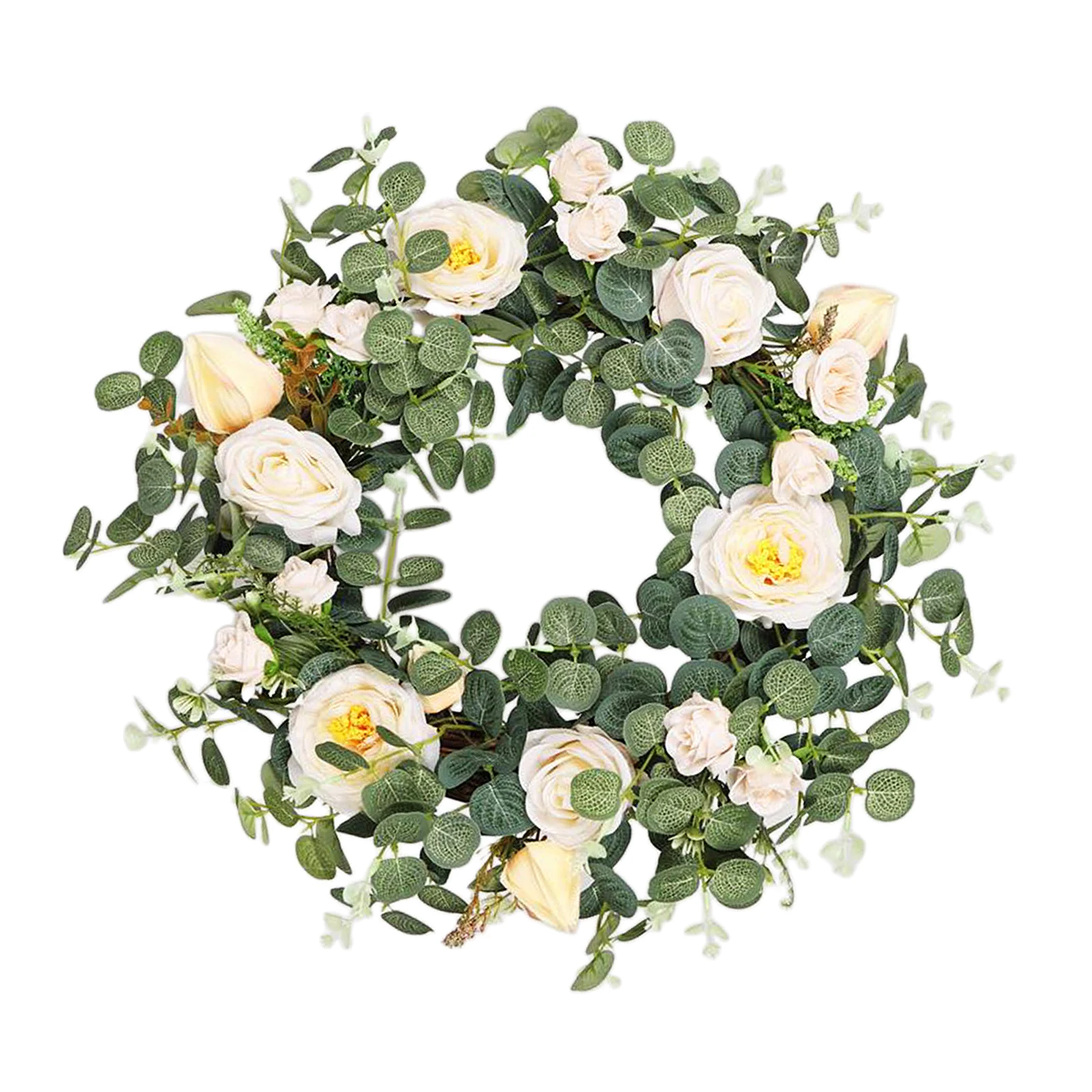 

40cm Round Door Wreath 16inch Summer Garland Home Lintel Handmade Wreaths