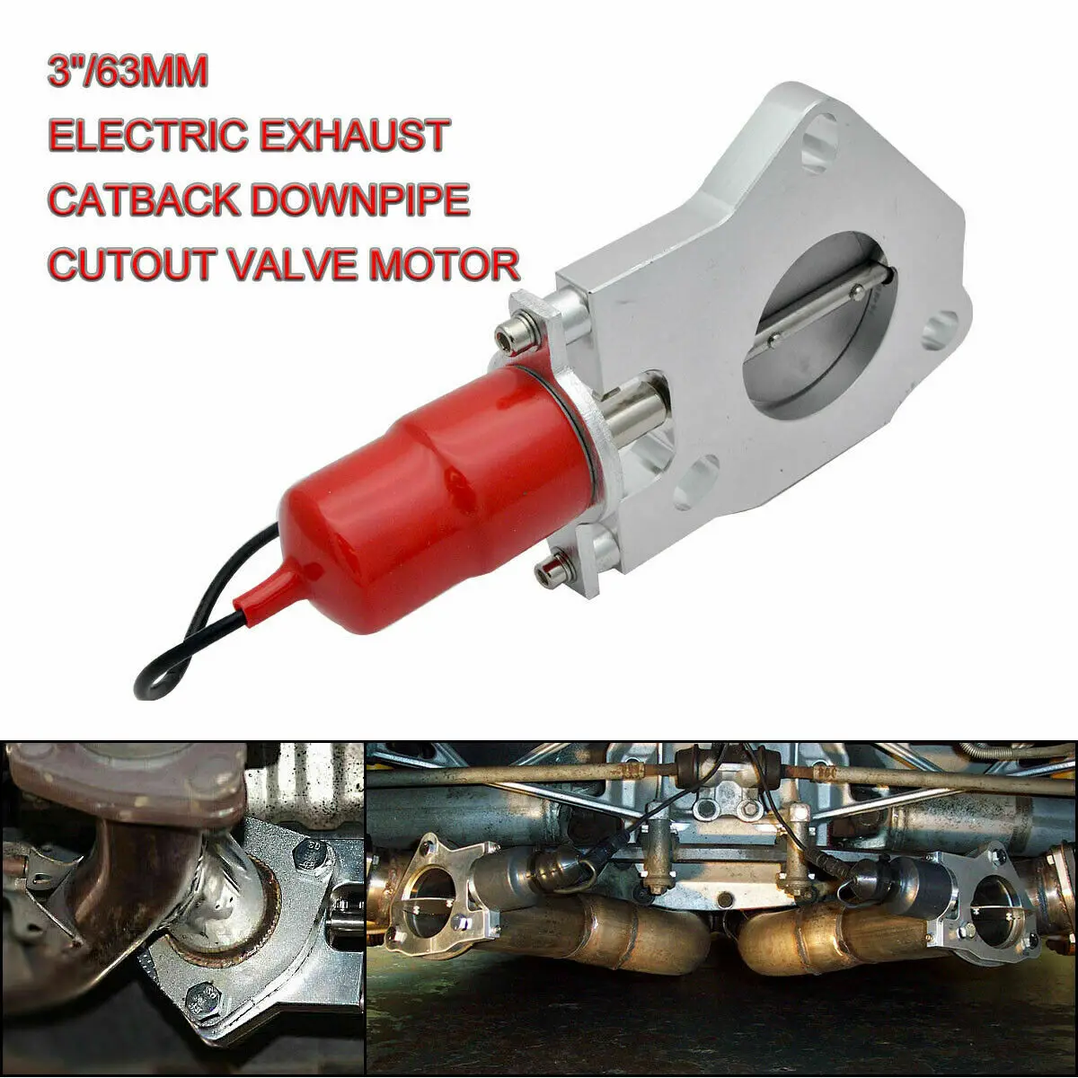 

3"/75mm Electric Exhaust DownPipe E-CUT Cutout Valve Motor Remote Control Kit