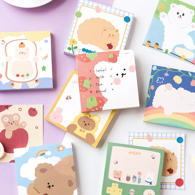 

100 Sheets/lot Cute Cartoon Bear Sticky Notes Post Notepad Memo Pad Stationery Office School Supplies