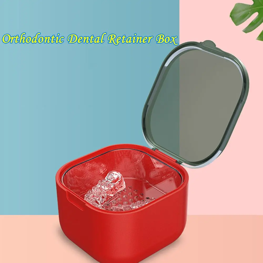 

1 Pc Denture Placement Box Cleaning Box Retainer Invisible Braces Storage Box False Teeth Case Orthodontic Dental Retainer Box