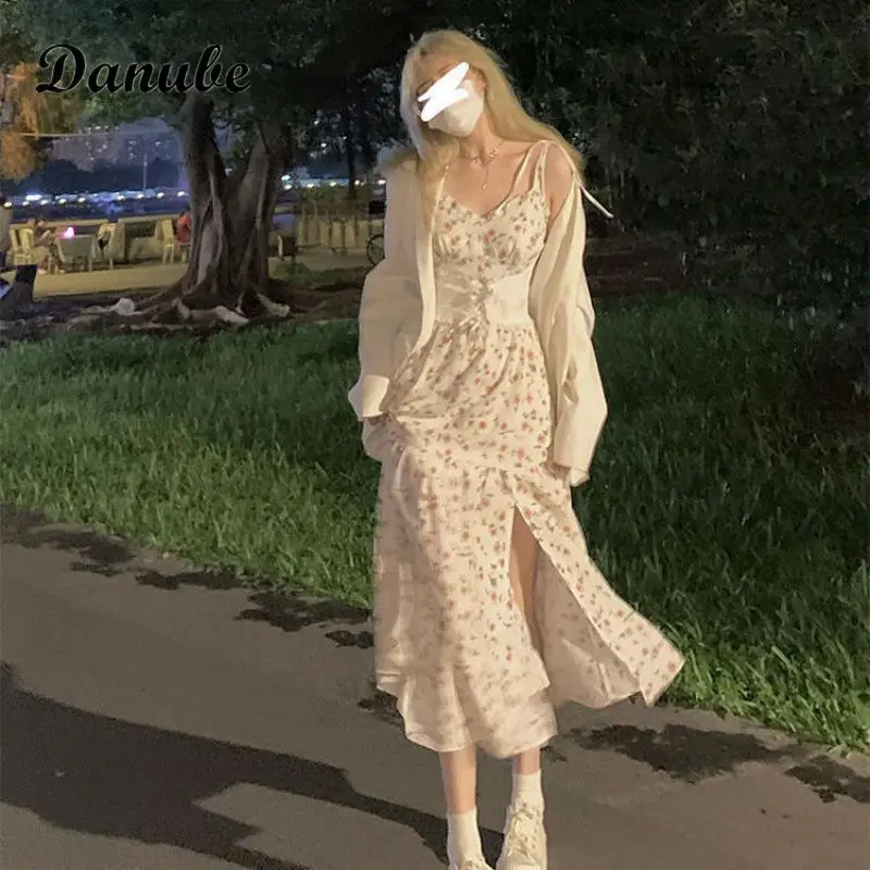 

Flower Print Spaghetti Strap Summer Dress Women Sexy V-Neck Backless High Split Long Maxi Dresses Elegant Bodycon Party Vestido