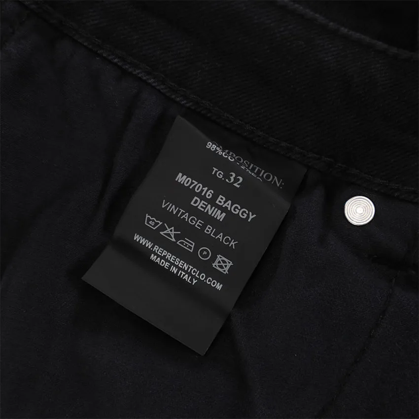 

Slim-fit Straight Represent Jeans Men Women 1:1 Best Quality Wash make old Streetwear Cowboy Blue Black Represent Jean