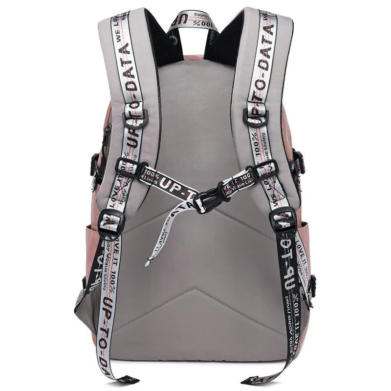 

MYT_0238 Usb Computer Backpack with Large Capacity Teenager Girls Boys Schoolbag girls color patchwork backpack mochila mujer