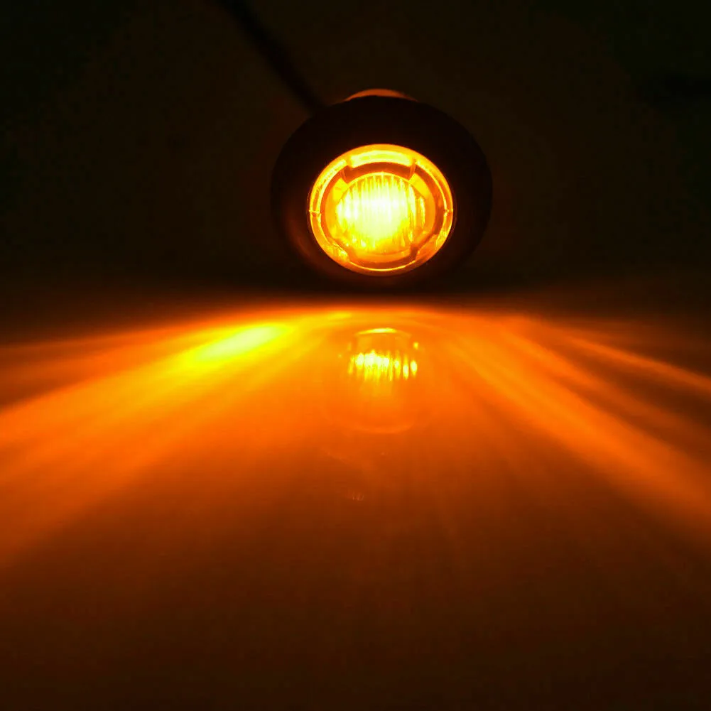

With Stailness Base Side Marker Light Round Amber Waterproof 20pcs Dustproof Easy To Install