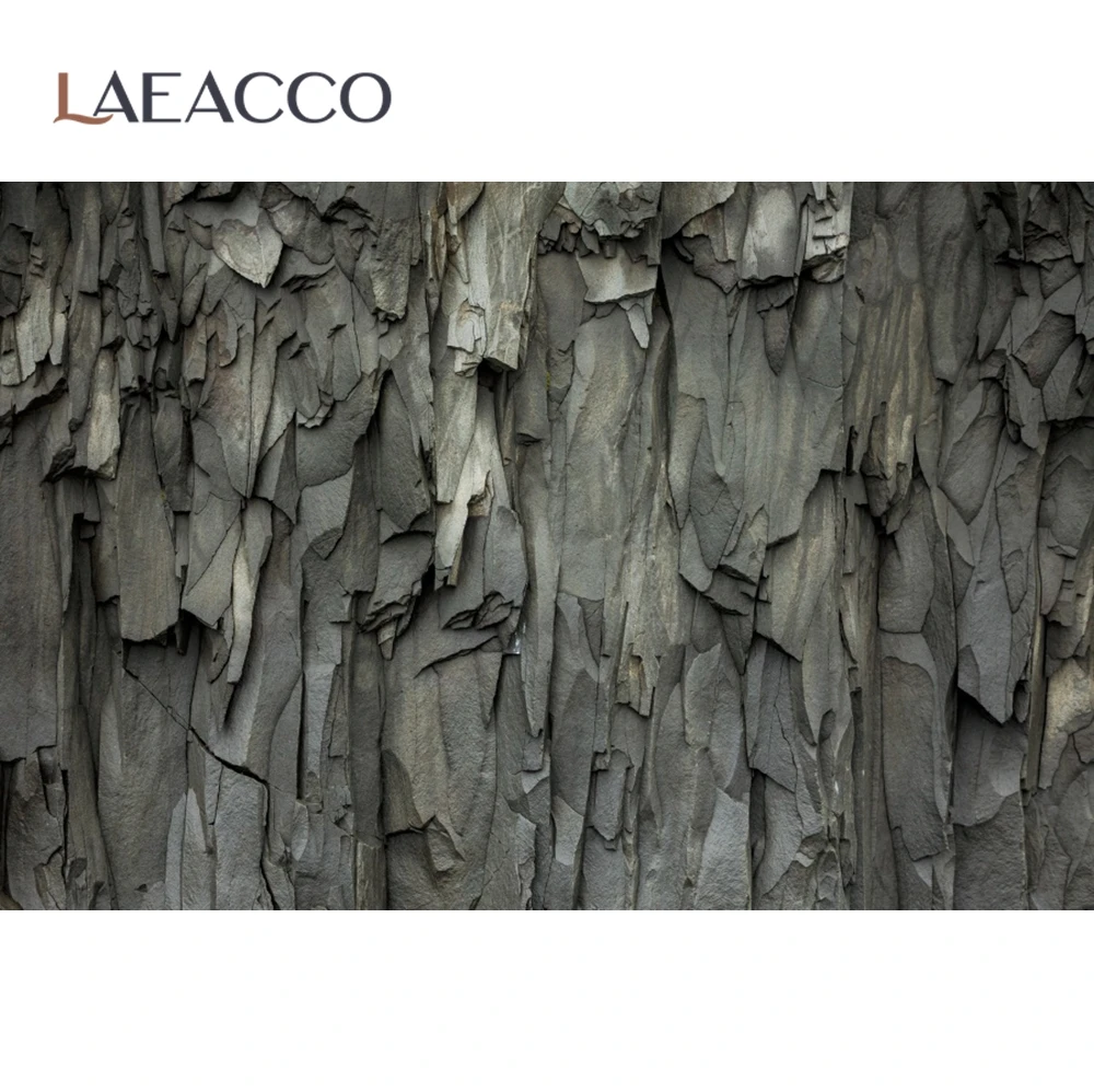Laeacco Dark Black Carbon Texture Cave Stone Surface Pattern Photo Backgrounds For Photography Backdrop Studio Photocall |