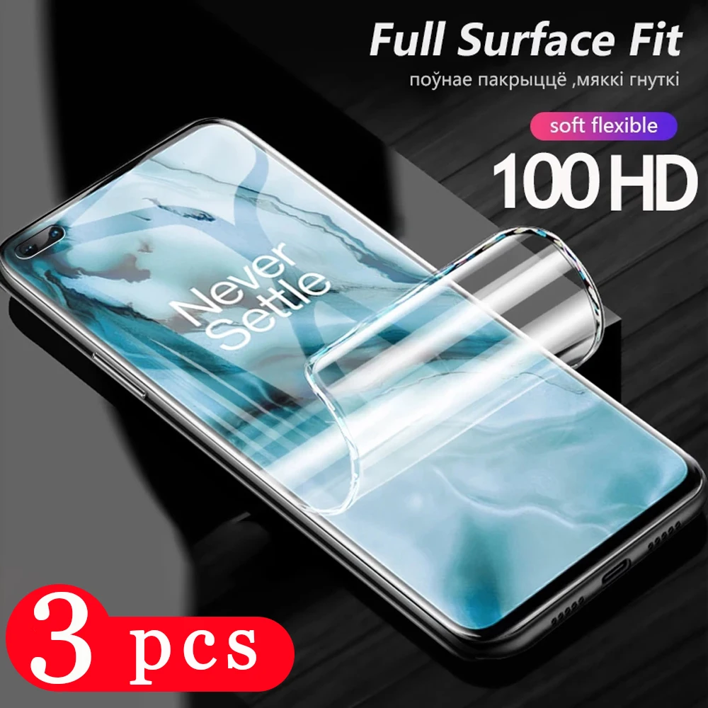 

3/2/1Pcs cover for oneplus 8T plus 8 7 7T pro Nord N10 N100 Clover 6 6T hydrogel film screen protector protective film Not Glass