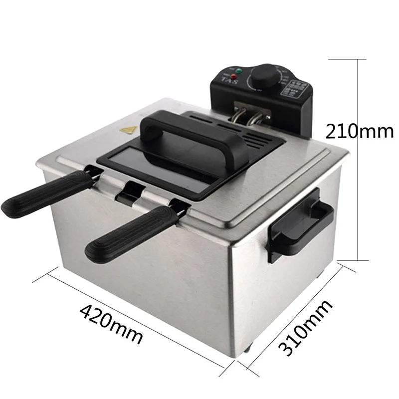 2000 Вт Коммерческая фритюрница 5л жареная картофель фри курица крылья без масла