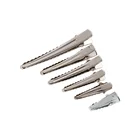 Шпилька для волос Аллигатор металлическая, серебристая, с зубцами, 10 шт., 25-60 мм