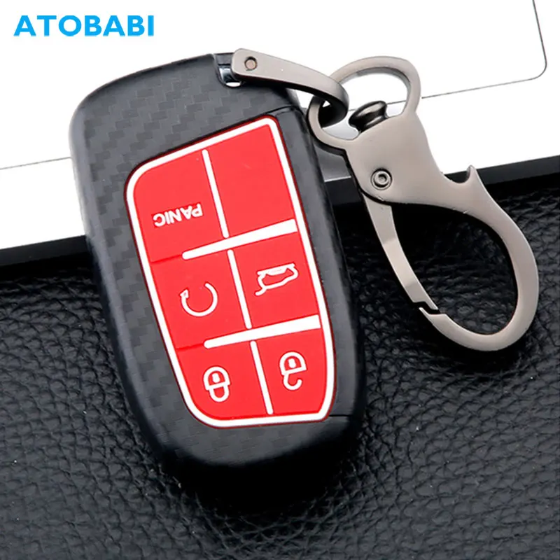 

Чехол для автомобильного ключа из углеродного АБС-пластика, для зарядного устройства Dodge, Джип, RAM, Cherokee, Chrysler 300, 2, 5 кнопок, брелок, умный пуль...