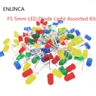 Набор светодиодных светильник одов F5 5 мм, 100 шт., набор для сборки, Круглые, белые, желтые, красные, зеленые, синие, фиолетовые, розовые, теплые белые