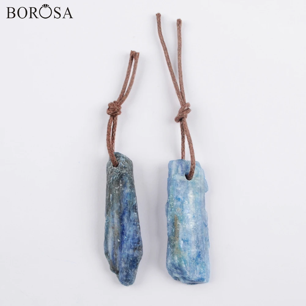BOROSA нестандартные Натуральный Синий Кианит камень бусины для изготовления
