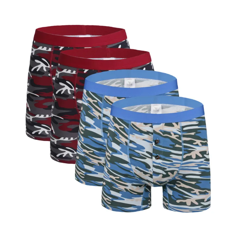 4Pcs 1145 Mix A26 Модное мужское хлопковое нижнее белье, Длинные боксеры, шорты, трусы, трусики, сексуальные боксеры, мужские трусы, шорты для мужчин размера плюс, нижнее белье - Цвет: 4Pcs 1145 Mix A26
