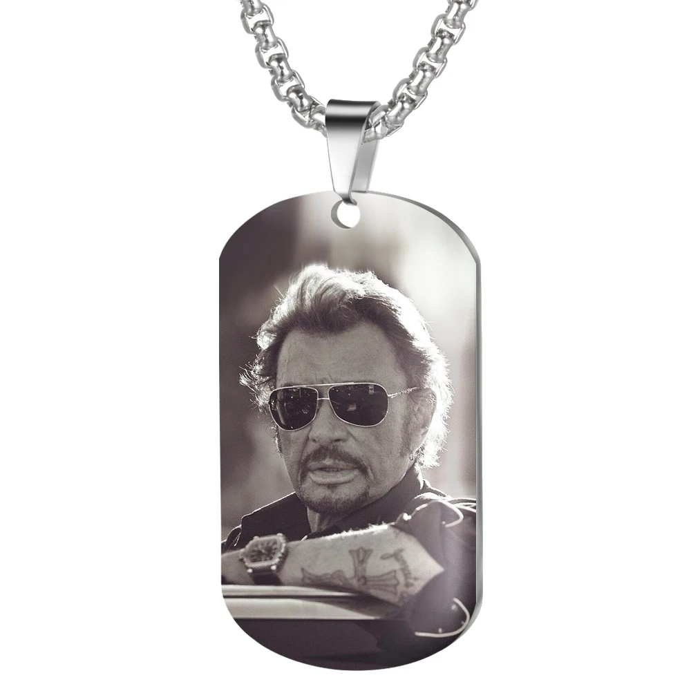 K Ожерелье с подвеской от Jonny Hallyday, персонализированное цветное фото ожерелье s для женщин и мужчин, ювелирные изделия из нержавеющей стали - Окраска металла: K