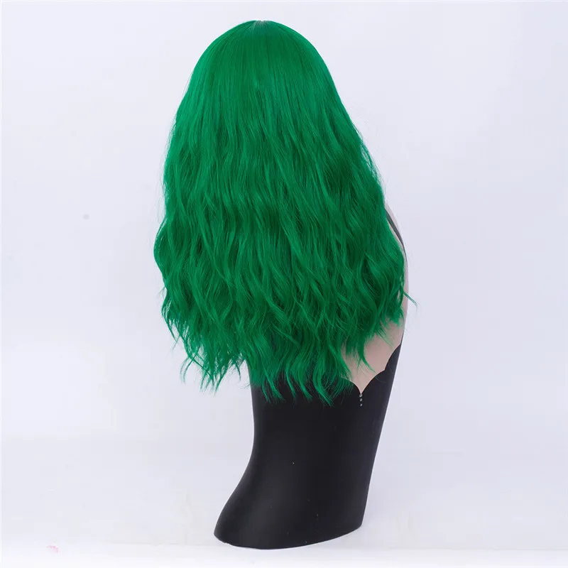 MSI Wigs длинные волнистые оранжевые парики Косплей блонд синтетический парик для белых женщин высокая температура волокна волос - Цвет: Green
