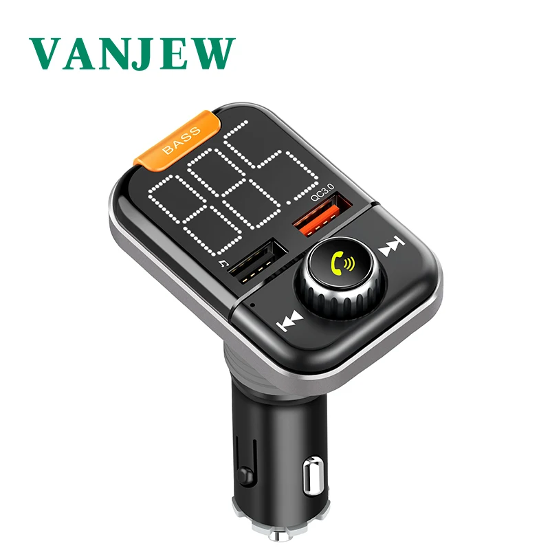 Беспроводной радиоадаптер VANJEW Blutooth 5 0 fm передатчик QC3.0 Двойной Автомобильный MP3