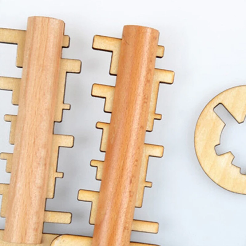 

Education Montessori Wood Intellectual Toy Unlock Puzzle Magic Key Classical Creative Lock for Children Adult Birthday Gift