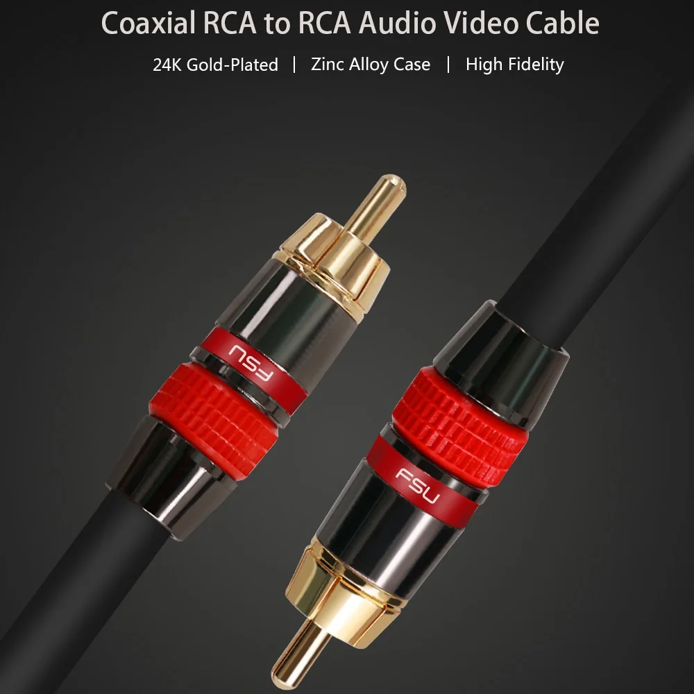 Цифровой коаксиальный кабель SPDIF RCA премиум класса стереозвук Rca мужской динамик
