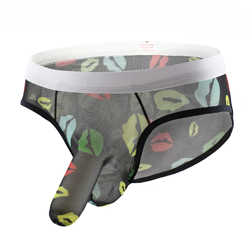 Mne's Print Underwear Briefs Male Elephant Nose Exotic Underpants Low-rise Bulge U Pouch Breathable Trunks |