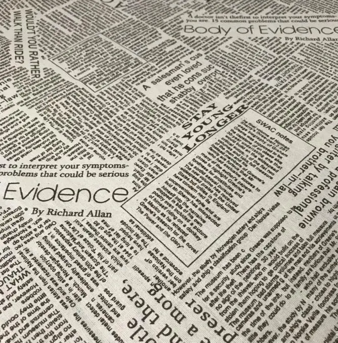 Хлопчатобумажная льняная Лоскутная Ткань с принтом газеты тканая устойчивая