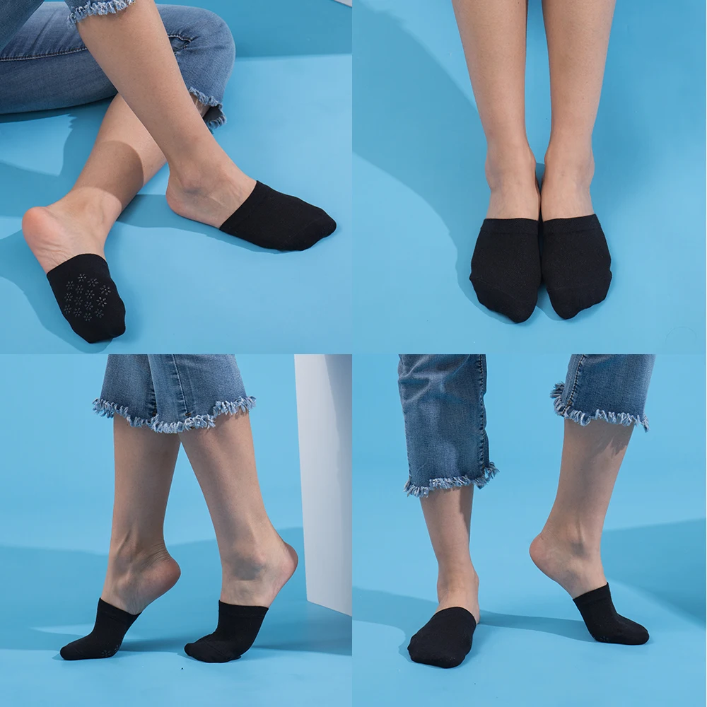 HEFLASHOR 1/3/6 Pairs Women High-heeled Socks Short Half Palm Shallow Port On-slip Breathable Summer Invisible Boat Girls | Женская
