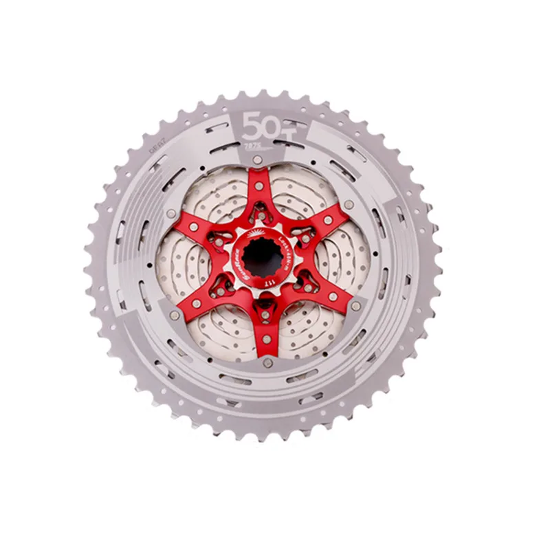 11 Speed Silver Sunrace 11 Speed CSMX80 12 Speed CSMZ90 Bike Cassette 11-50T for Shimano SRAM Flywheel 11-50, Lengthened Rear Hook - Цвет: 11 Speed Silver