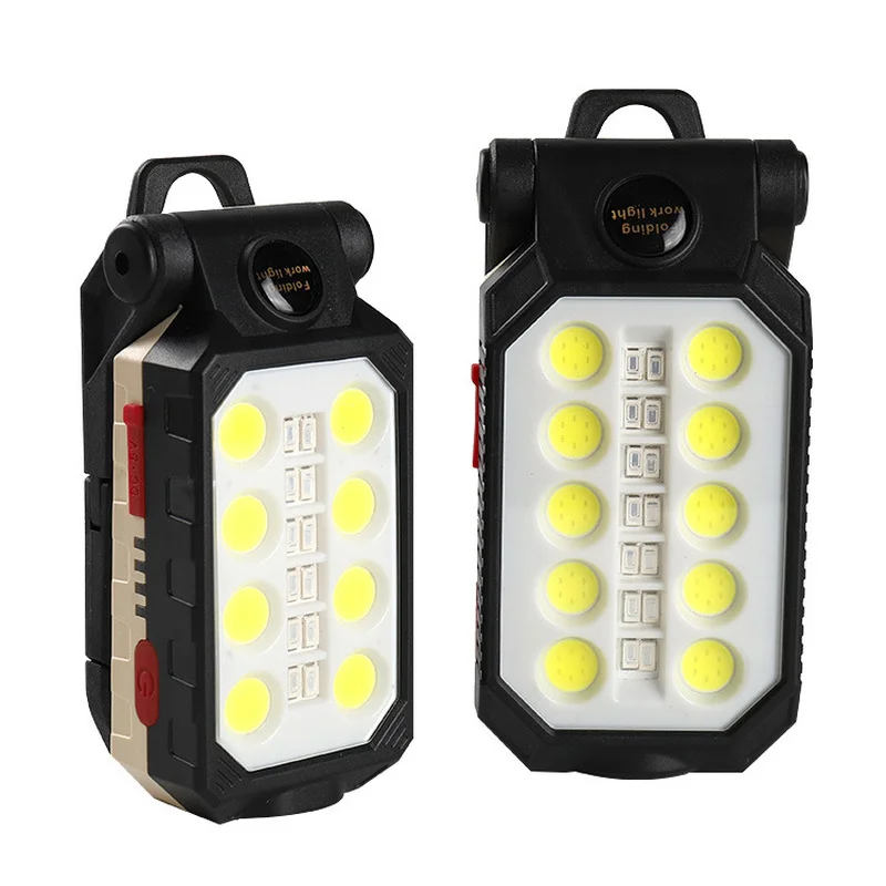 

USB Rechargeable COB Work Light Portable LED Flashlight Adjustable Waterproof Camping Lantern Magnet Design with Power Display