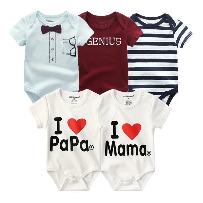 Летний боди с коротким рукавом и круглым вырезом для мальчиков девочек 3 12