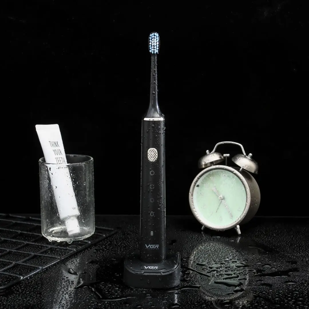 

VGR Sonic Electric Toothbrush -2 Brush Heads- USB Charging Smart Automatic Toothbrush Waterproof Massage Soft Brush Head V-809