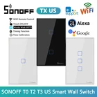 SONOFF TX T0T2T3 US WiFi умный настенный выключатель Умный дом eWelink выключатель светильник Сенсорная панель Переключатель для Alexa Google Assistant