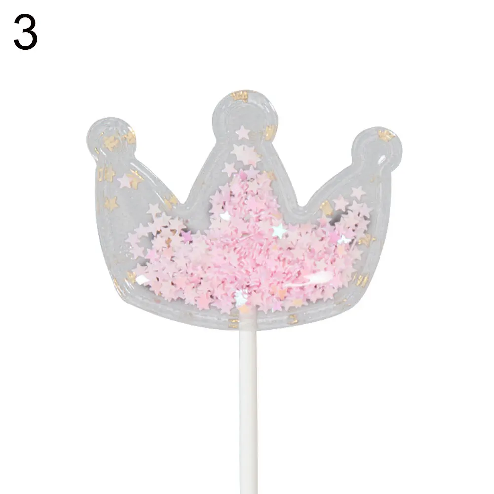 Новая Фея Звезда Сердце Корона торт украшения верхний флаг день рождения для