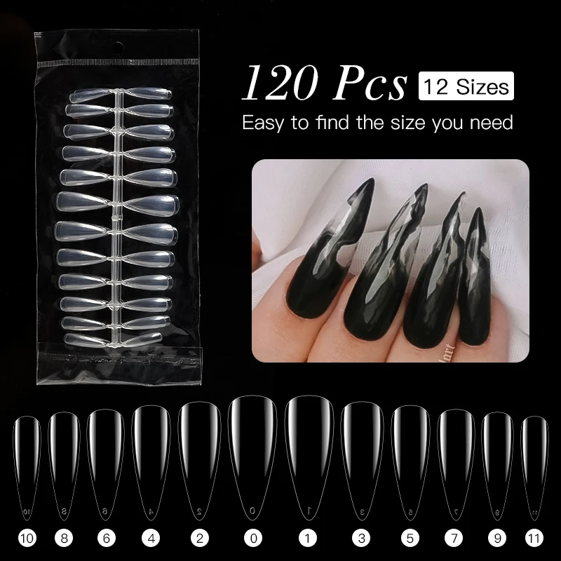 

120 шт прозрачный белый гроб поддельные ногти натуральный длинный балет ABS полное покрытие накладные ногти советы для наращивания ногтей диз...