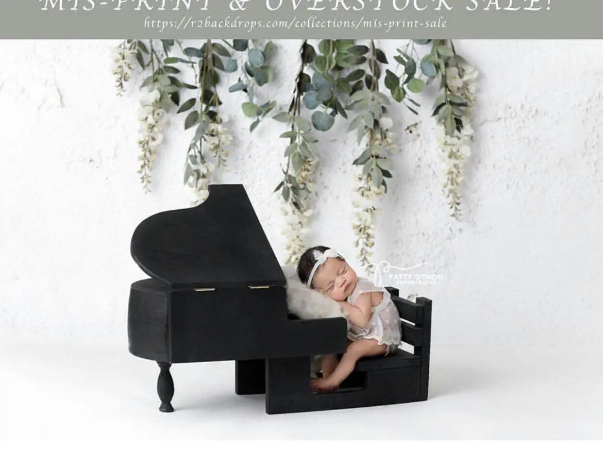 Newborn photography props retro literary style piano props baby hundred days party handmade custom studio photography