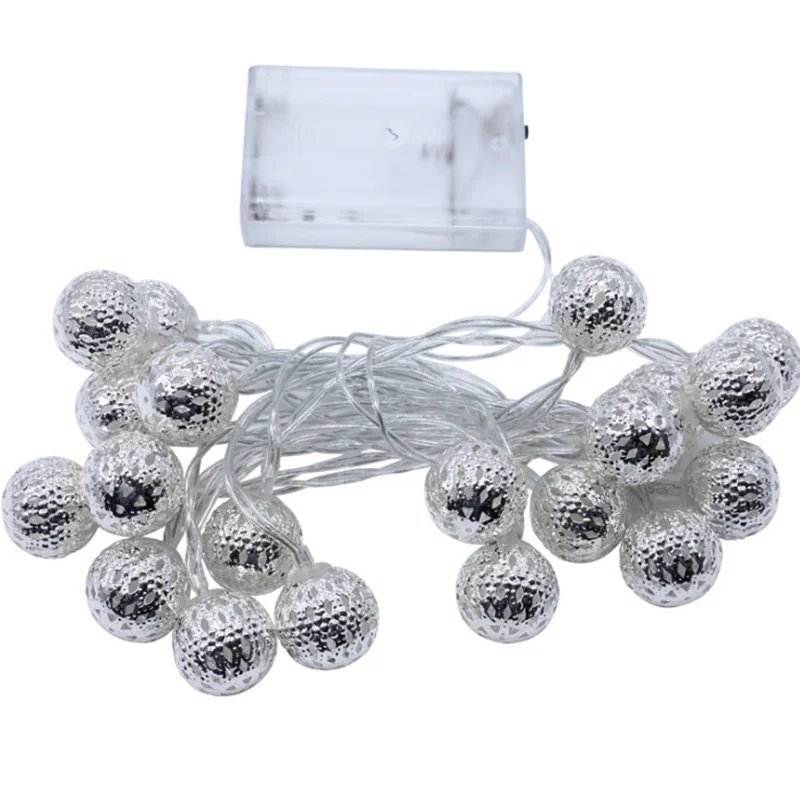 Серебряный цвет полый шар 10/20 Led 1 2/2 5 м светодиодная гирлянда для свадебной
