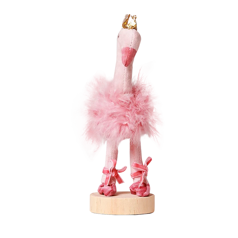 Рождественское украшение в виде розового фламинго маленькое для рабочего стола